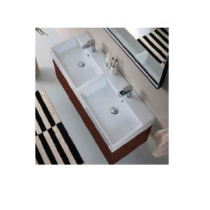 BASE PORTA LAVABO A 2 VASCHE CON CASSETTO CM.120X46